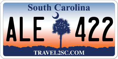 SC license plate ALE422