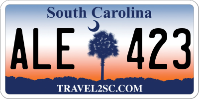 SC license plate ALE423