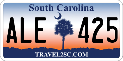 SC license plate ALE425