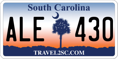 SC license plate ALE430