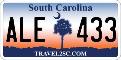 SC license plate ALE433