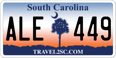 SC license plate ALE449
