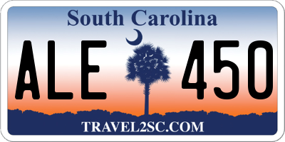 SC license plate ALE450
