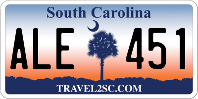 SC license plate ALE451