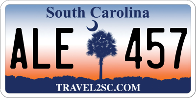 SC license plate ALE457