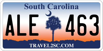 SC license plate ALE463