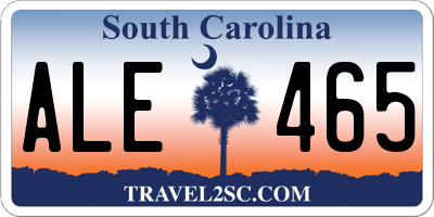 SC license plate ALE465