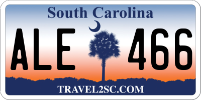 SC license plate ALE466