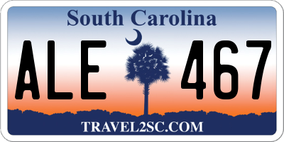 SC license plate ALE467