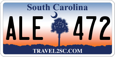SC license plate ALE472