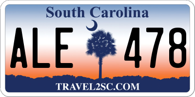 SC license plate ALE478