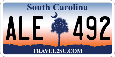 SC license plate ALE492