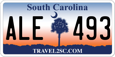 SC license plate ALE493
