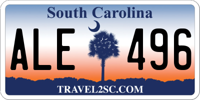 SC license plate ALE496