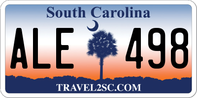 SC license plate ALE498