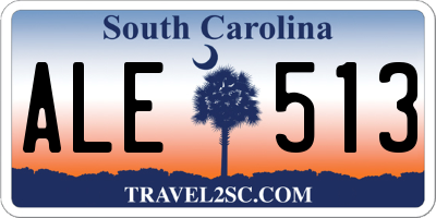 SC license plate ALE513
