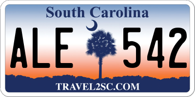 SC license plate ALE542