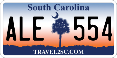 SC license plate ALE554