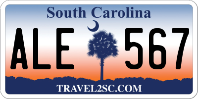 SC license plate ALE567