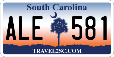 SC license plate ALE581