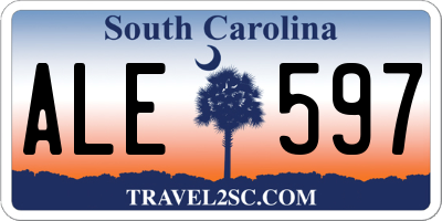 SC license plate ALE597