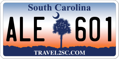 SC license plate ALE601