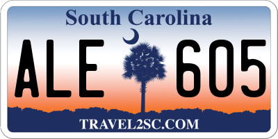 SC license plate ALE605