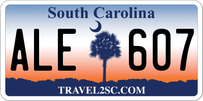SC license plate ALE607