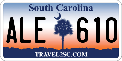 SC license plate ALE610
