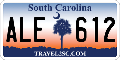 SC license plate ALE612