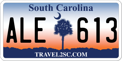 SC license plate ALE613