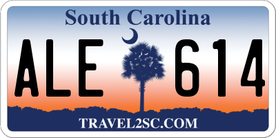SC license plate ALE614