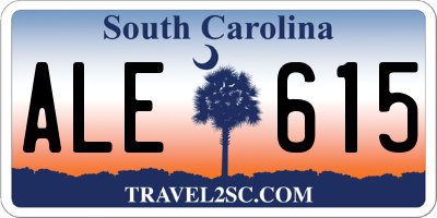 SC license plate ALE615