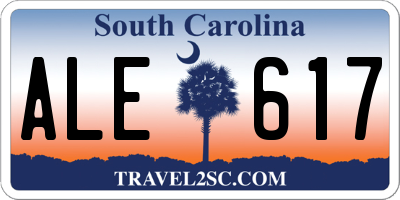SC license plate ALE617