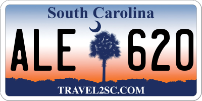 SC license plate ALE620