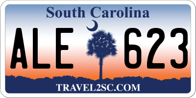 SC license plate ALE623