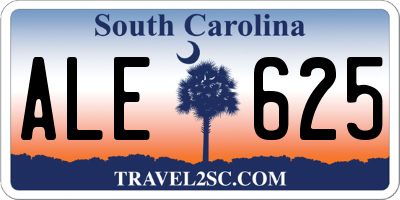 SC license plate ALE625