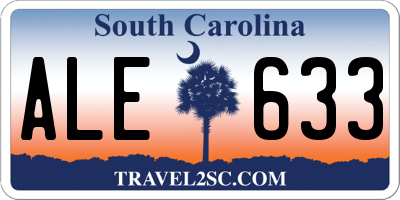 SC license plate ALE633