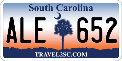 SC license plate ALE652