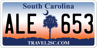 SC license plate ALE653