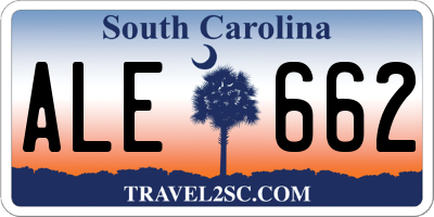 SC license plate ALE662