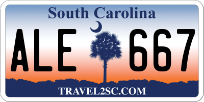 SC license plate ALE667