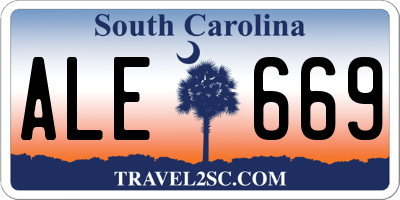SC license plate ALE669