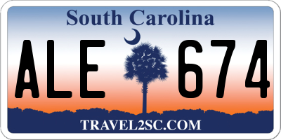 SC license plate ALE674
