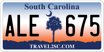 SC license plate ALE675