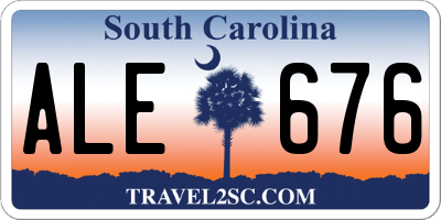 SC license plate ALE676