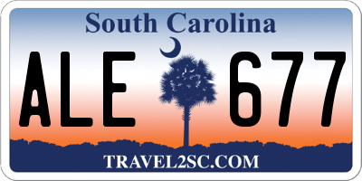 SC license plate ALE677