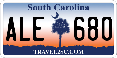 SC license plate ALE680