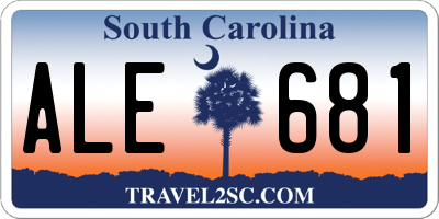 SC license plate ALE681