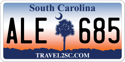 SC license plate ALE685
